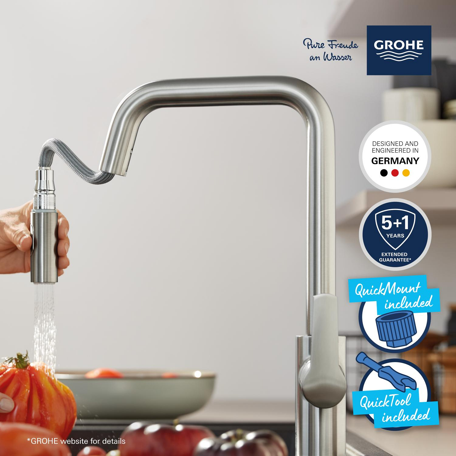 Köksblandare Grohe Start med Utdragbar Pip