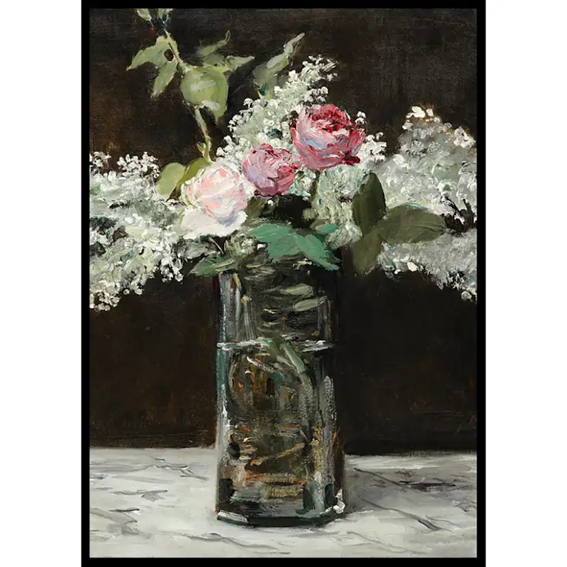 Poster Gallerix Vase Of White Lilacs And Roses By Edouard Manet