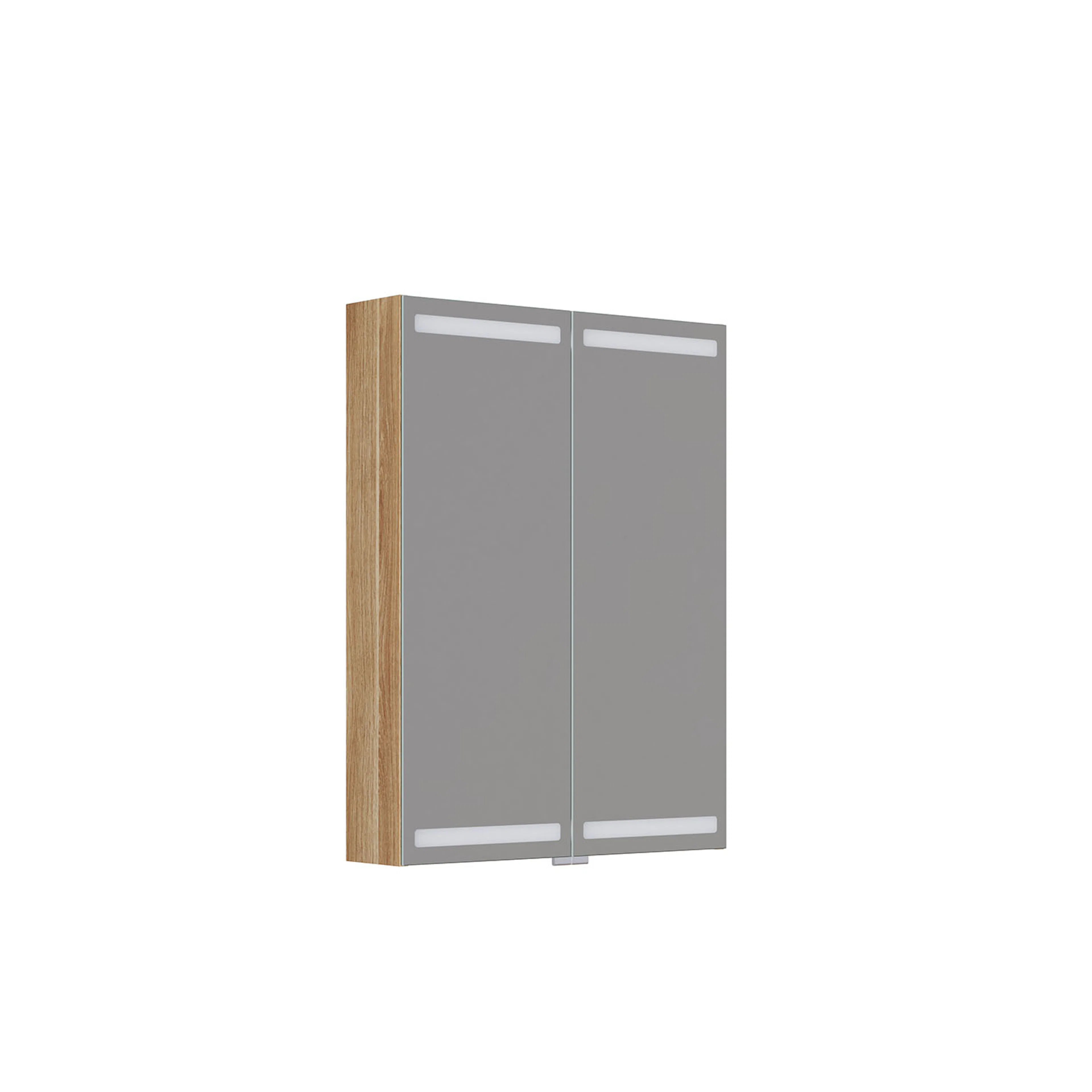 Spegelskåp Level 2 luckor 80x60 cm 600x800 mm, Varm Ek