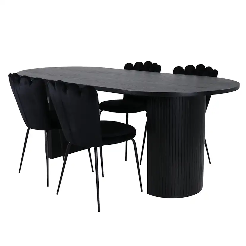 Matgrupp Venture Home Bianca med 4 Limhamn Light Stolar