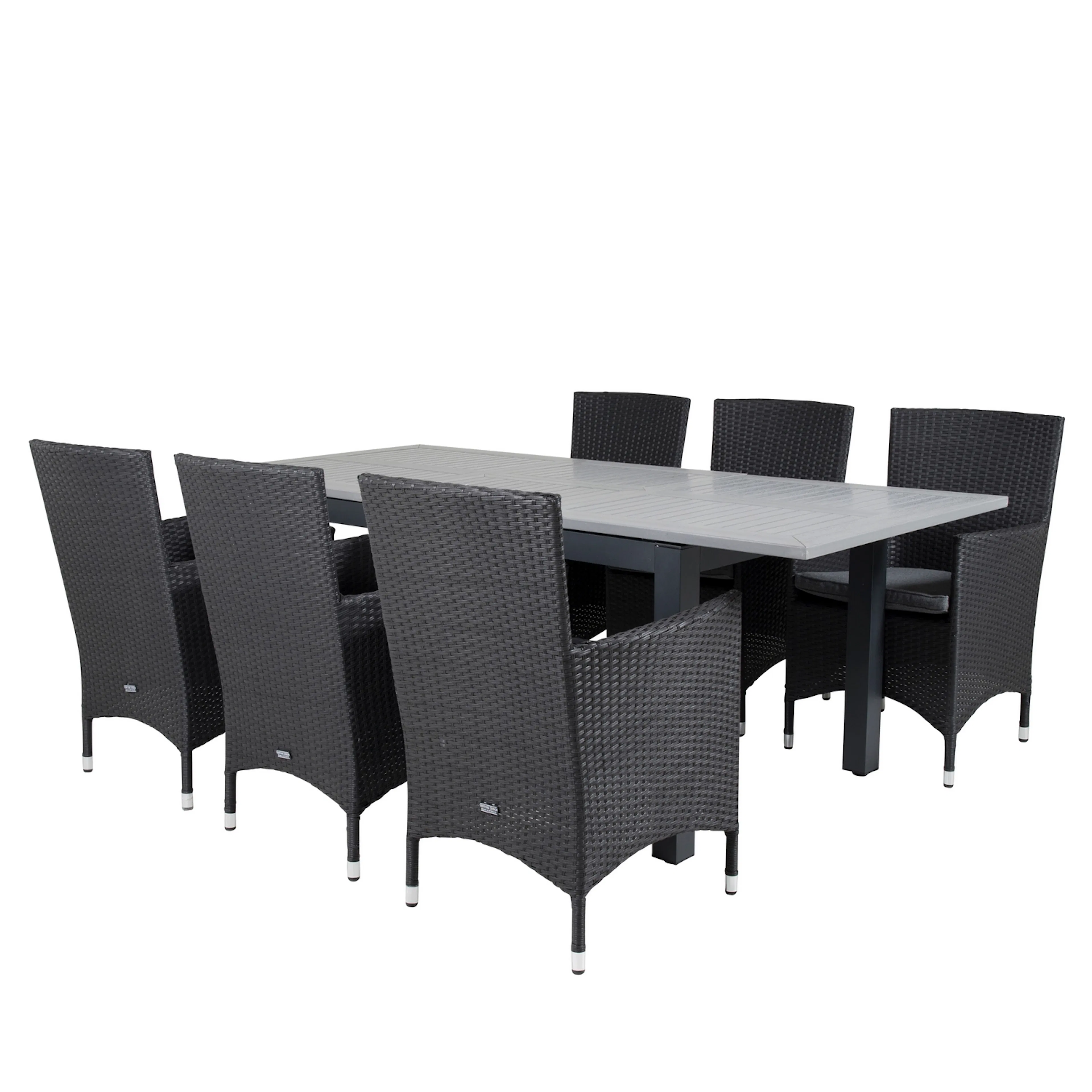 Albany Dining Table 160/240*100 - Svart Alu / Grey Aintwood+ Svart/Grå