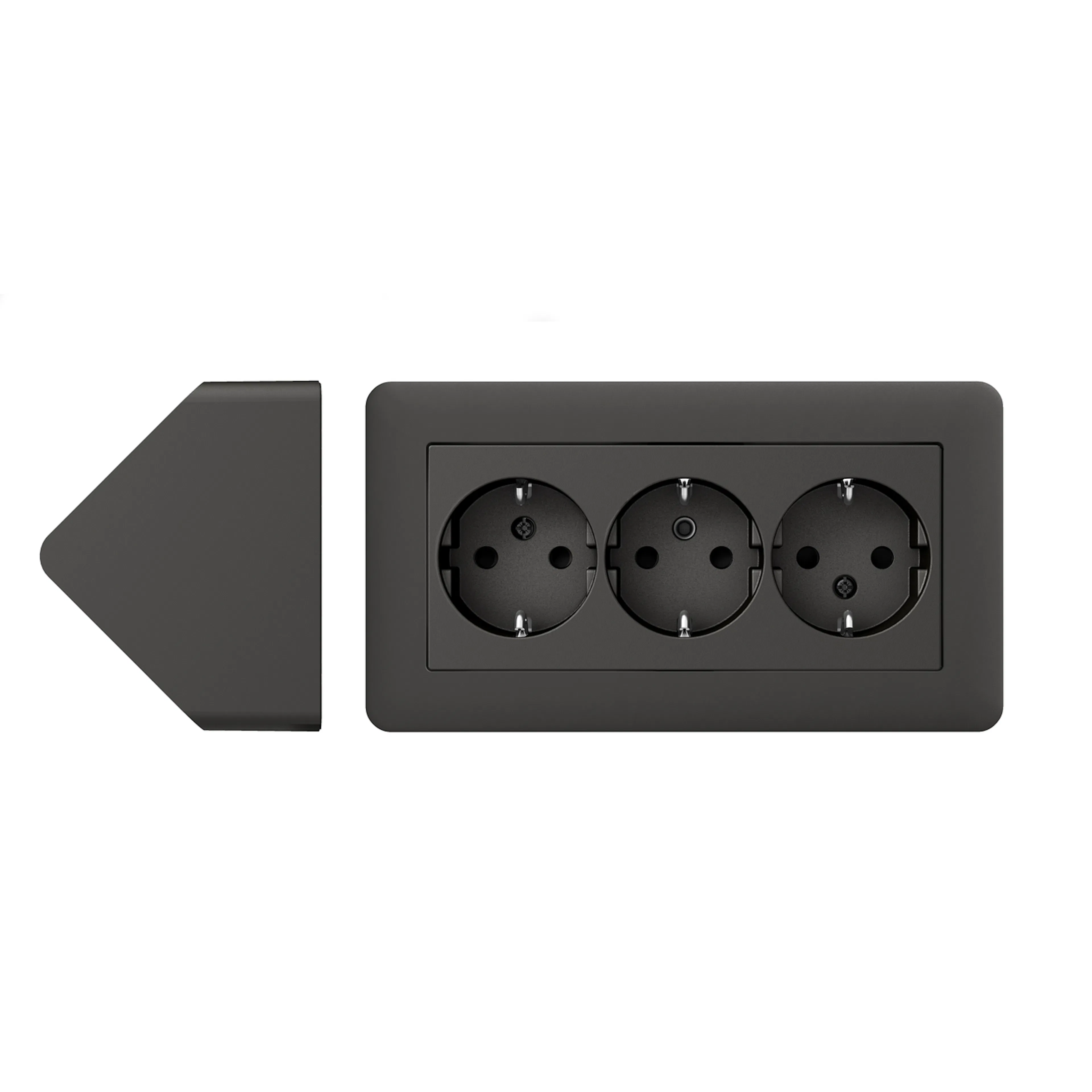 Hörnbox med 3-vägsuttag Schneider Electric Exxact Primo Utanpåliggande Jordat 16A IP21 Skruvanslutning