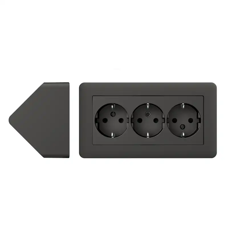 Hörnbox med 3-vägsuttag Schneider Electric Exxact Primo Utanpåliggande Jordat 16A IP21 Skruvanslutning