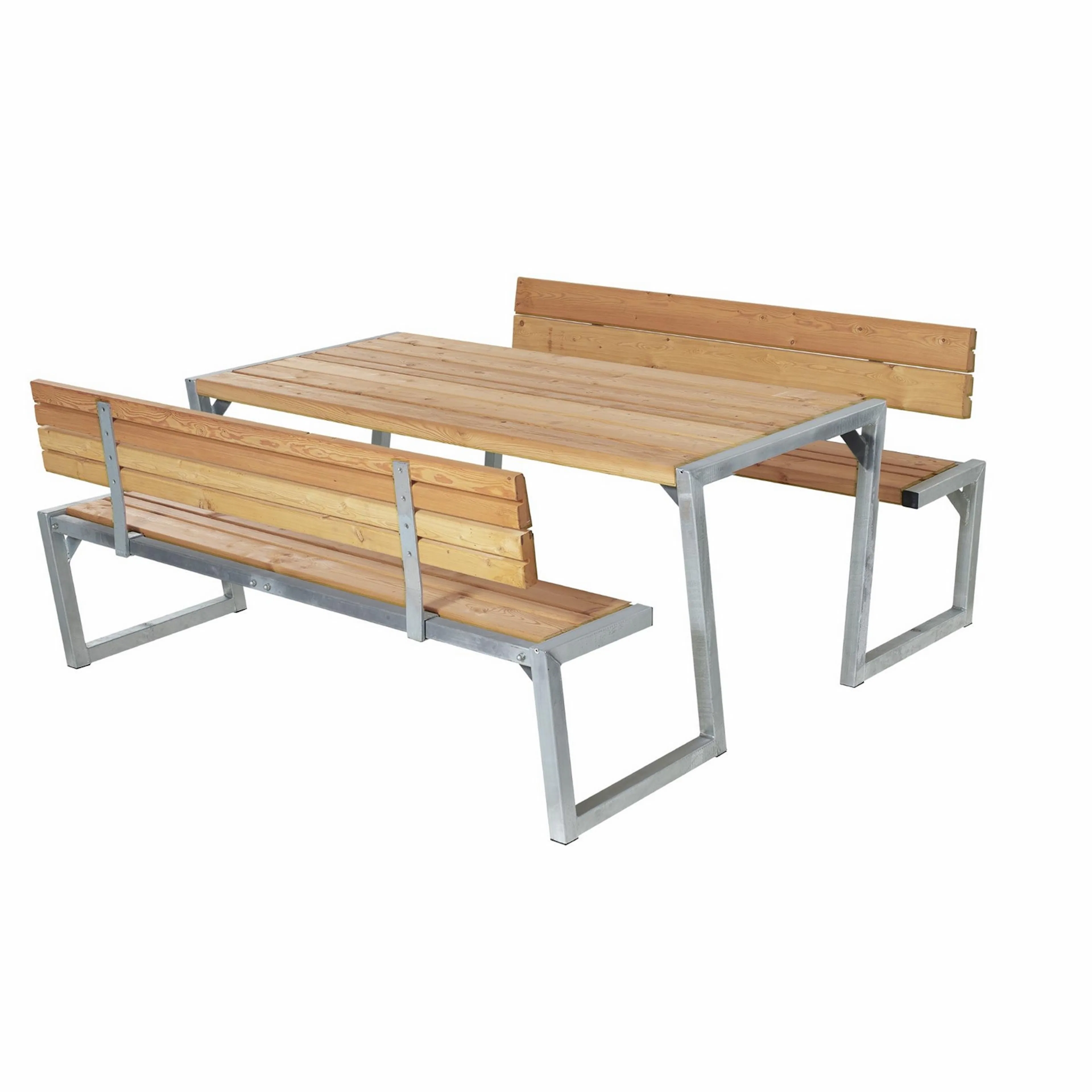 Zigma Bord-/Bänkset m/2 ryggstöd Gyllenbrun, Med ryggstöd