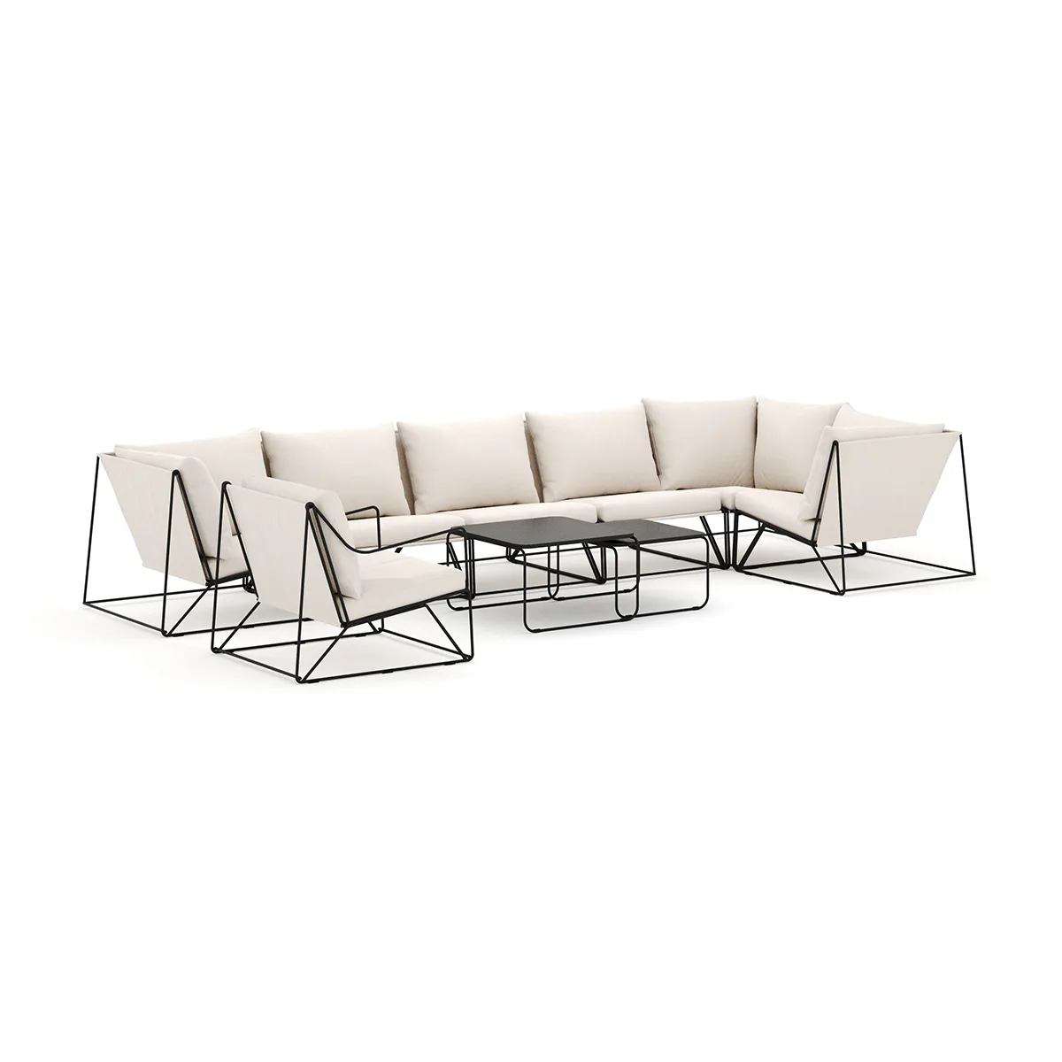 Loungesoffa Comfort Garden Usteryd utomhus hörnsoffa Schäslong 7-sits vändbar med fåtölj