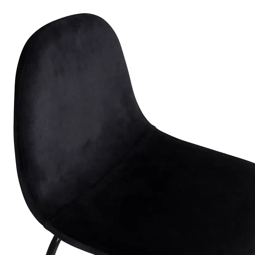 Barstol Venture Home Polar Svart Sammet/Metall med Ryggstöd 2 st