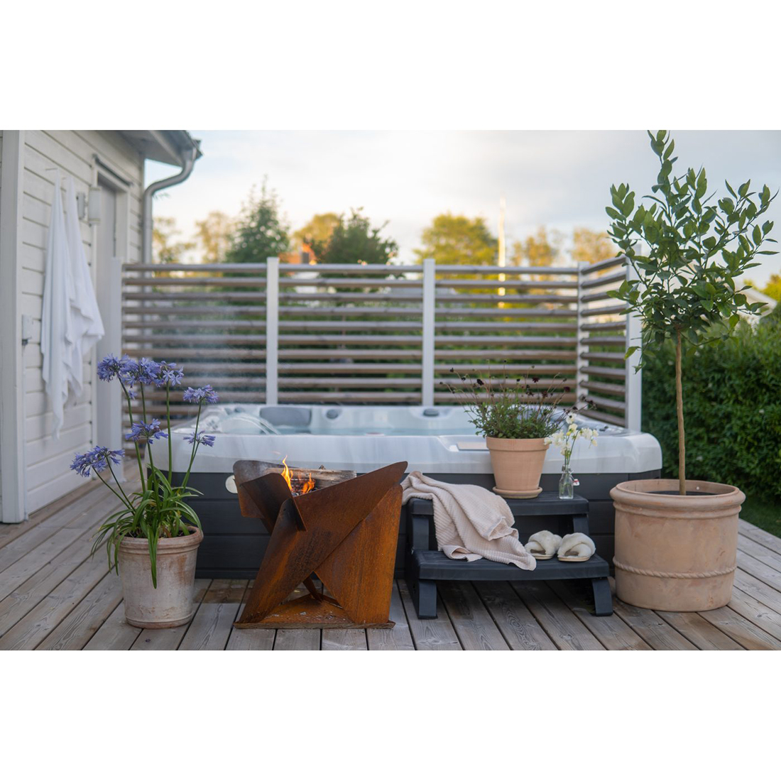 Eldfat Jabo Triangel Inkl Fat Corten 64x64x54 cm