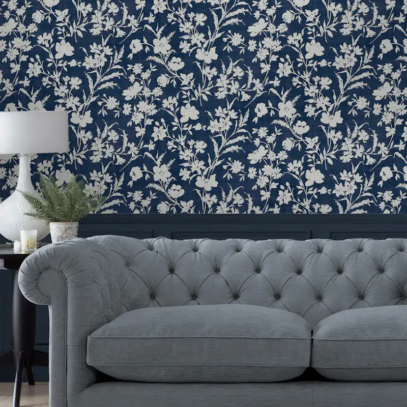 Tapet Laura Ashley Rye Midnight Seaspray Blå 119854
