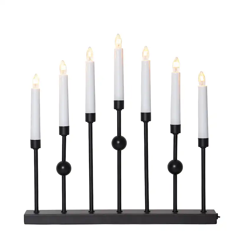 Ljusstake Gustavo 7-armad Black Black