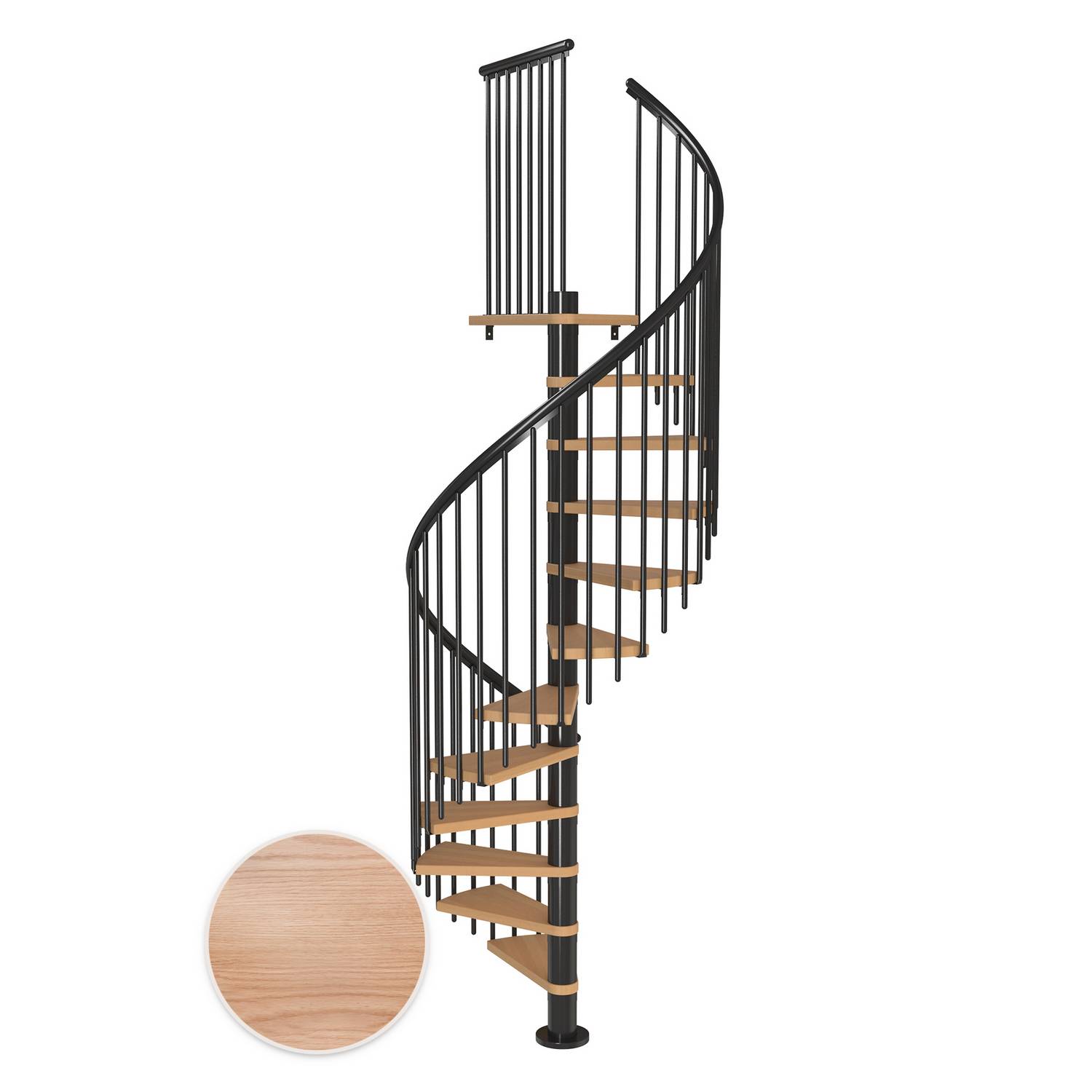 MONTREAL ek multiplex antracit CLASSIC4 12T Ø120 Antracit, D: 1200 mm, Golv till golv höjd: 2665-3055 mm, 12+1 steg