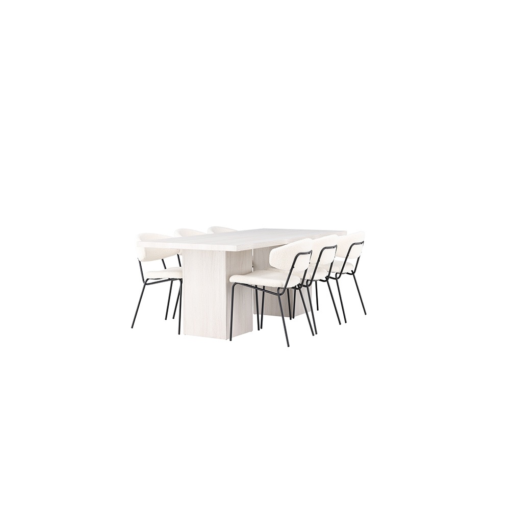 Matgrupp Venture Home Olga med 6 st Chico stolar