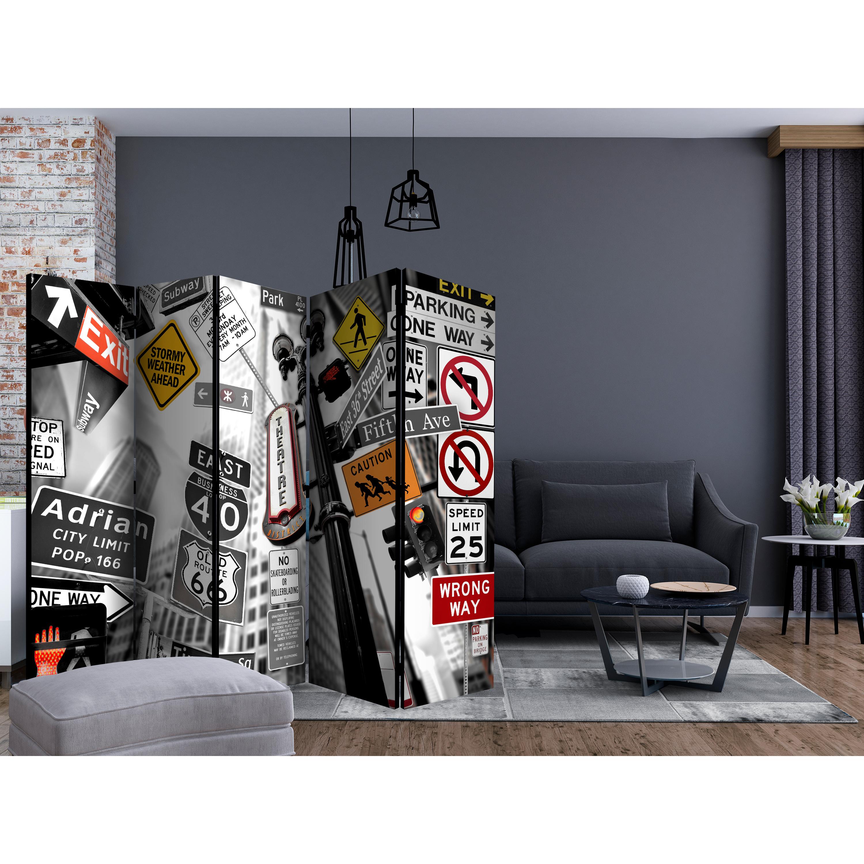 Rumsavdelare Arkiio New York Signs II 225x172 cm