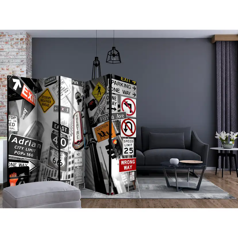 Rumsavdelare Arkiio New York Signs II 225x172 cm