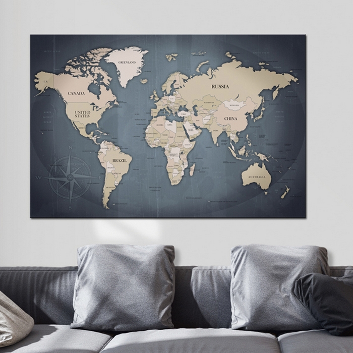 Tavla Arkiio World Map Shades Of Grey