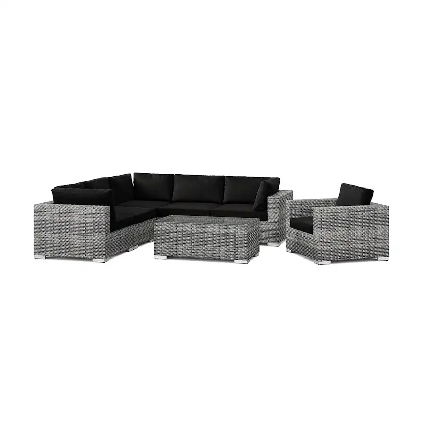 Loungegrupp Comfort Garden Bahamas utomhus hörnsoffa 6-sits vändbar med fåtölj och bord