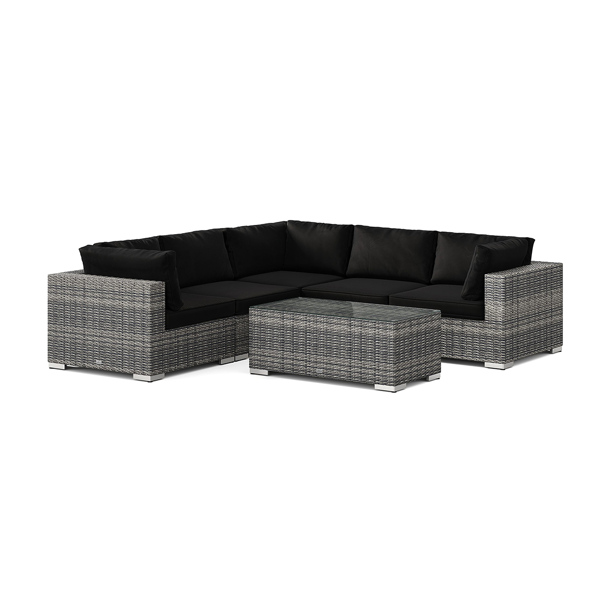 Bahamas Hörnsoffa (Vändbar) 5 sits - bord utan hylla Grå