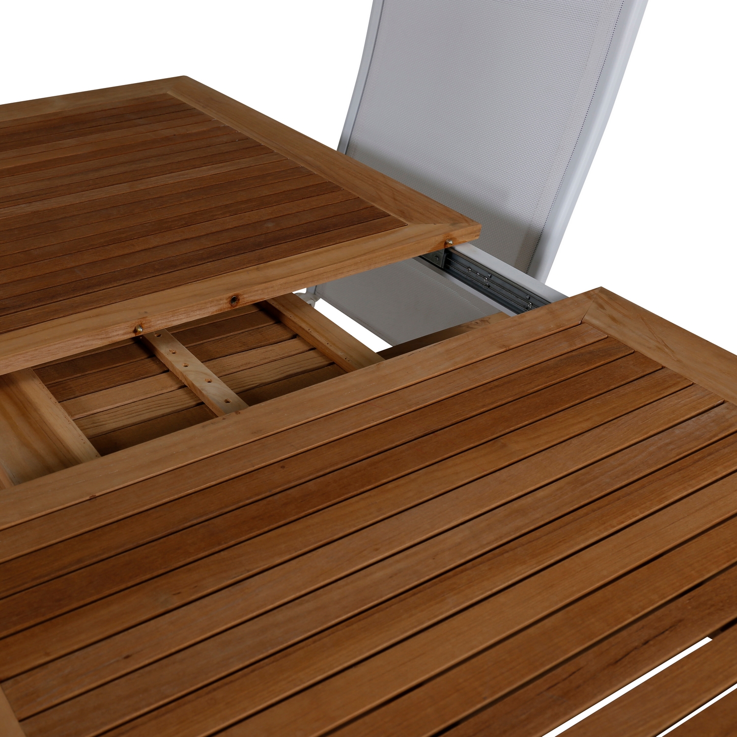 Panama - Table - 160/240*90 - Vit Alu/Teak Vit/Teak