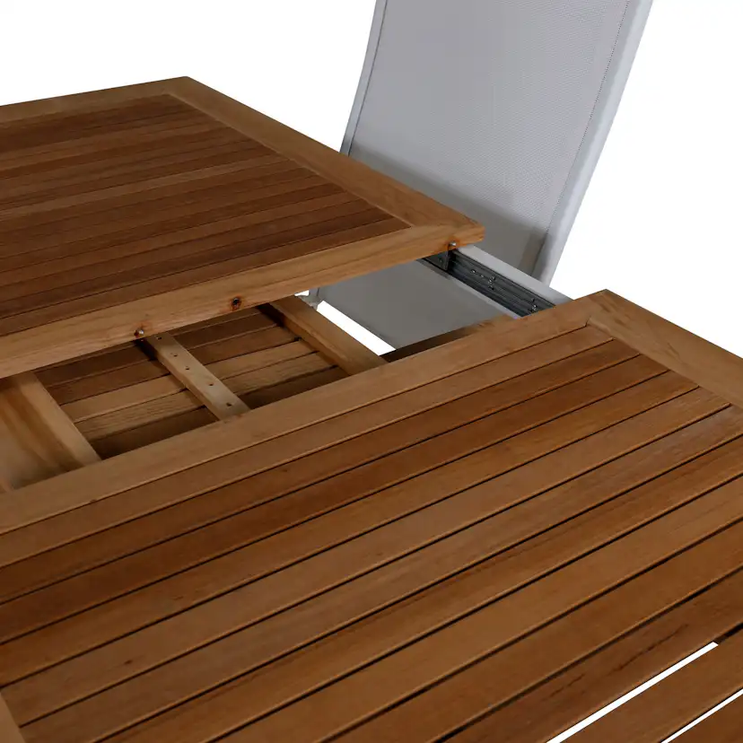 Panama - Table - 160/240*90 - Vit Alu/Teak Vit/Teak