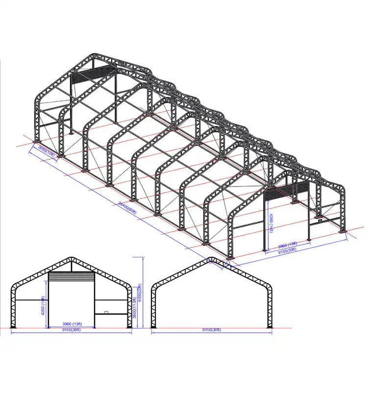 Tälthall Ranch Premium 9,15x24,4x6,1 m