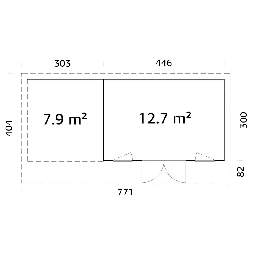 Stuga Palmako Aurelia 21,7 m² (inv. 20,6 m²)