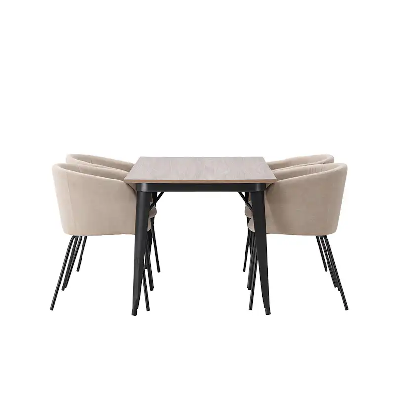 Matgrupp Venture Home Tempe 140 cm med 4 Berit Stolar