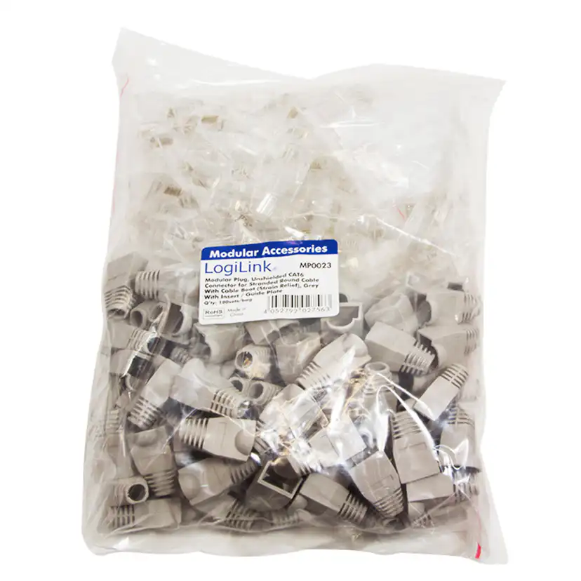 Modularplugg LogiLink Cat6 Oskärm 100 st