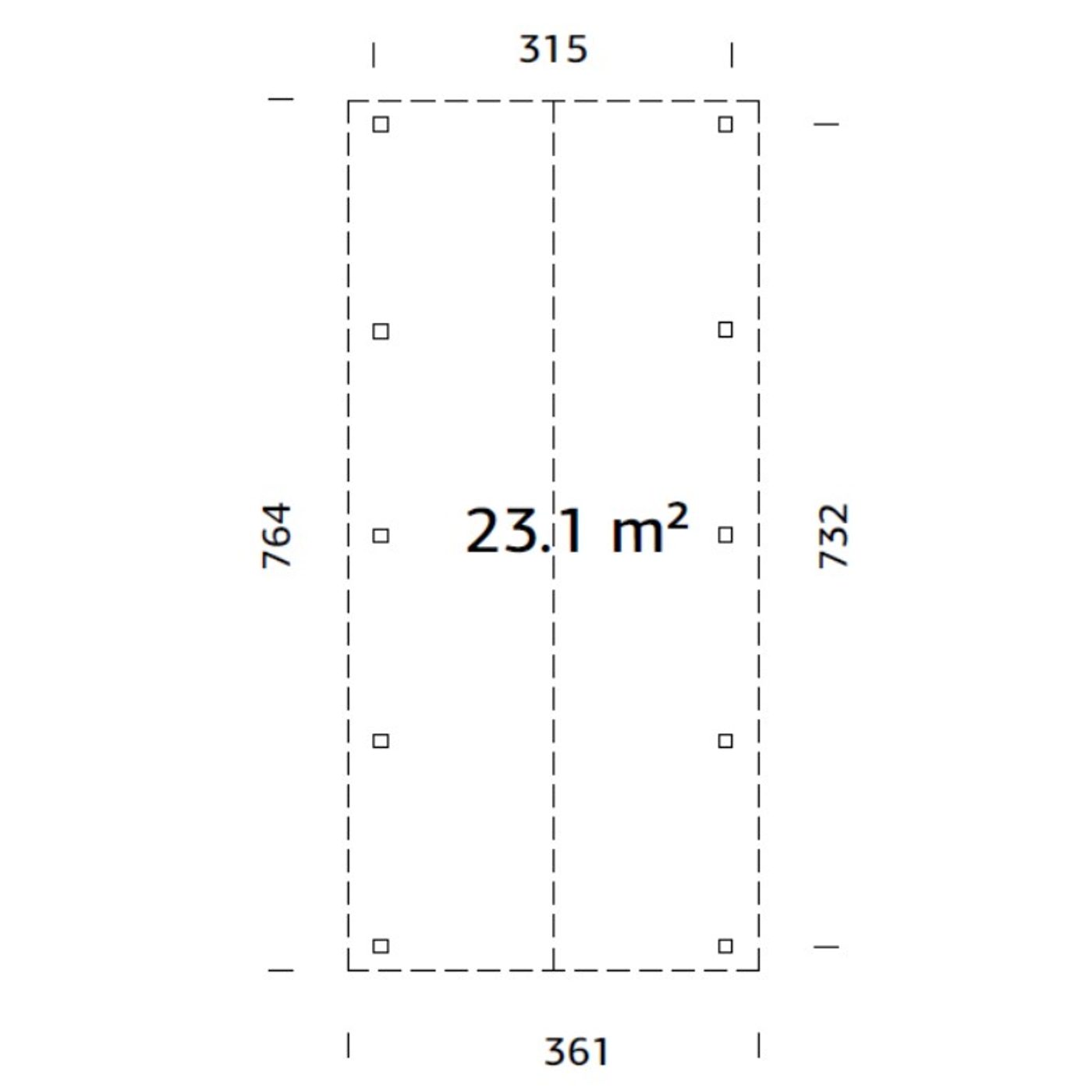 Carport Palmako Robert 23,1 m2