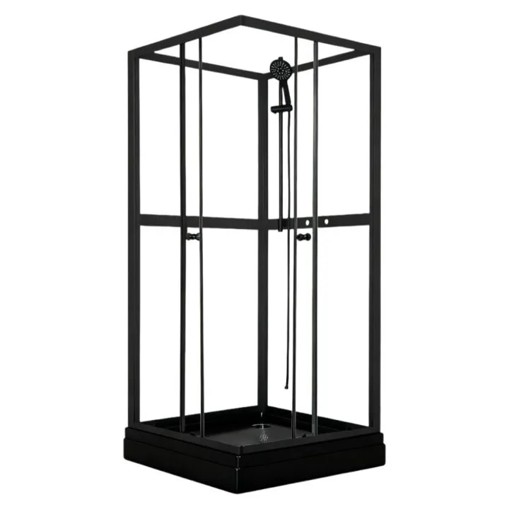 Duschkabin Jasmine Black - 90 x 90 x 195 cm Svart, 900x900 mm