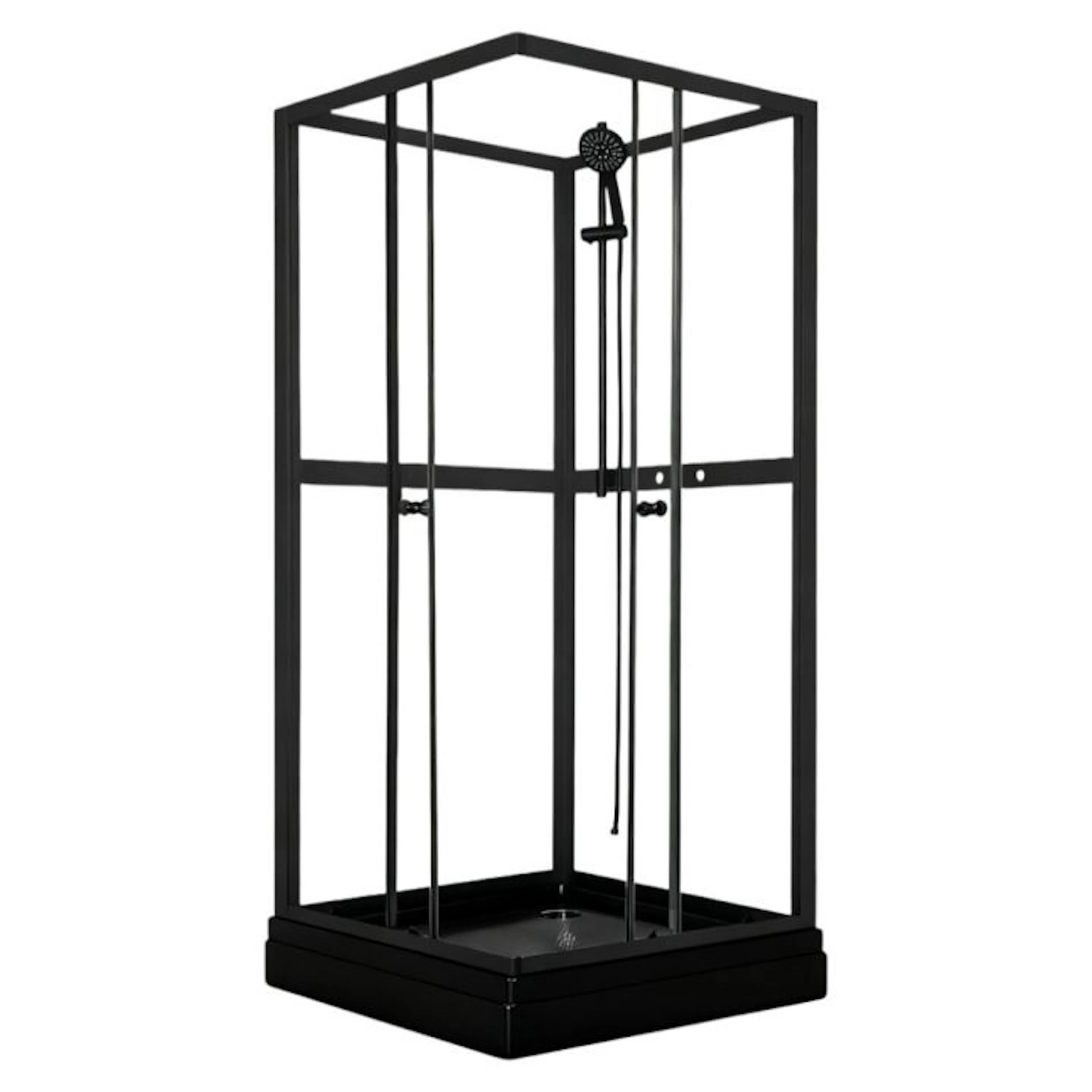 Duschkabin Jasmine Black - 90 x 90 x 195 cm Svart, 900x900 mm