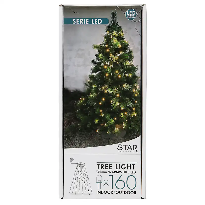 Julgransslinga Star Trading LED-Ljusslinga med 160 Varmvita Ljus