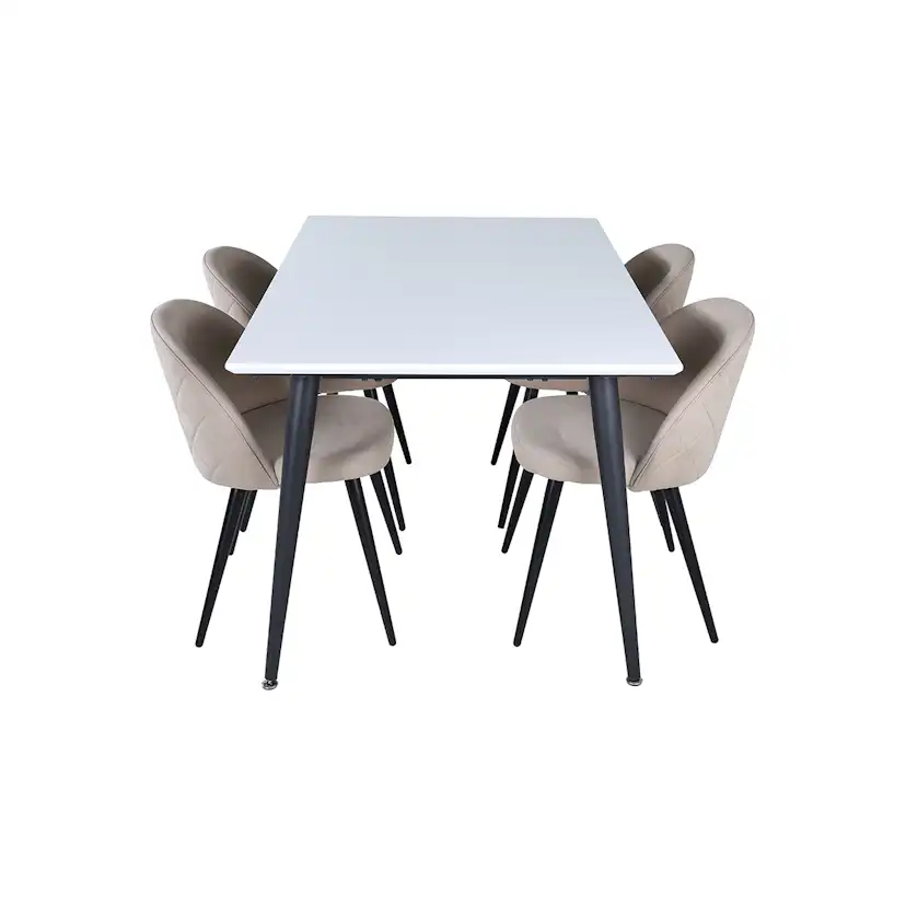 Matgrupp Venture Home Jolie med 4 Valentina Stitcthes Stolar Polyesterlinen