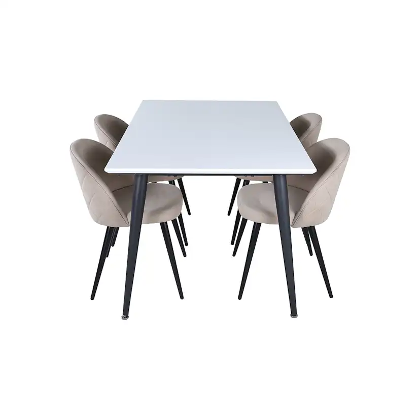 Matgrupp Venture Home Jolie med 4 Valentina Stitcthes Stolar Polyesterlinen