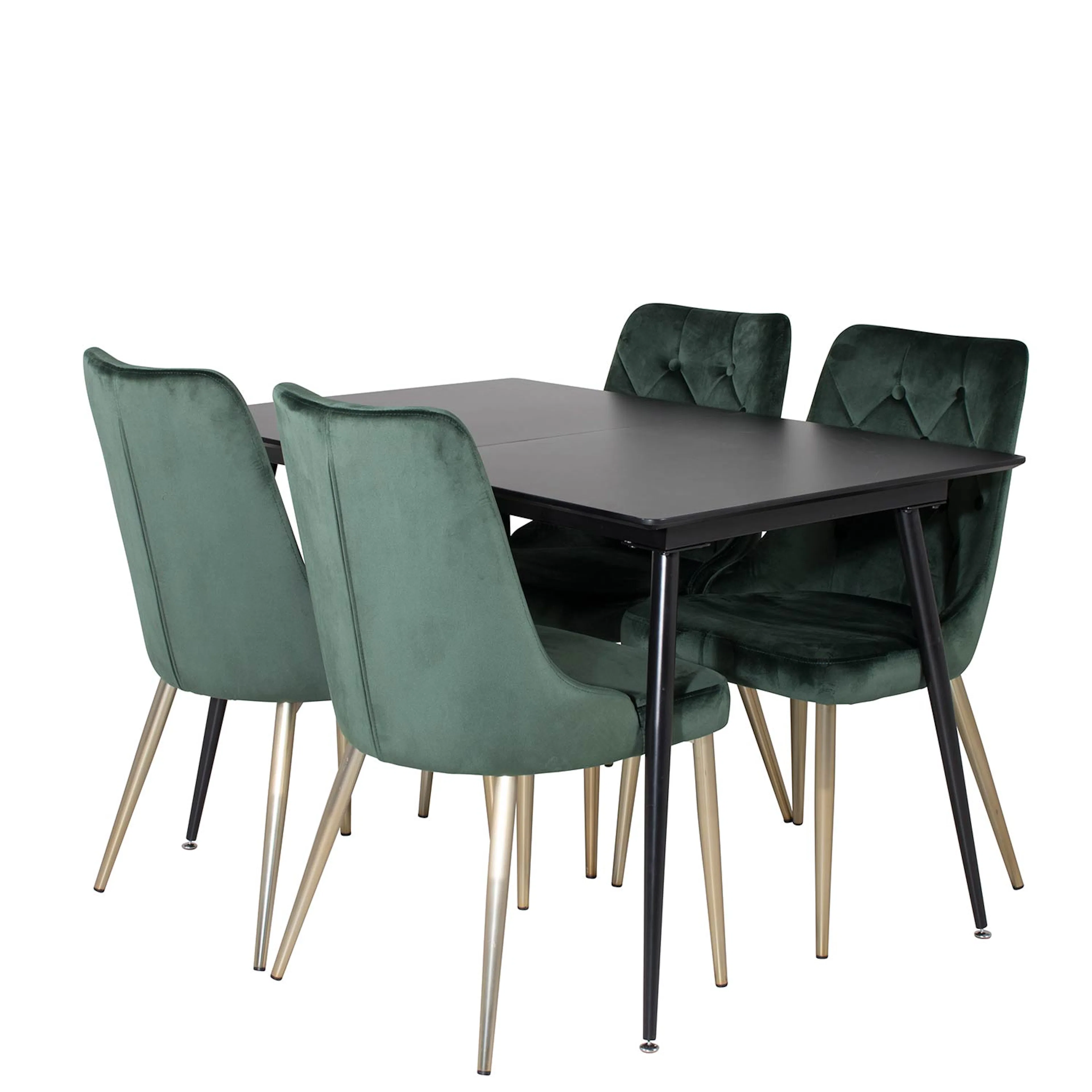 Matgrupp Venture Home Silvia med Iläggsskiva och 4 Vera Stolar Sammet