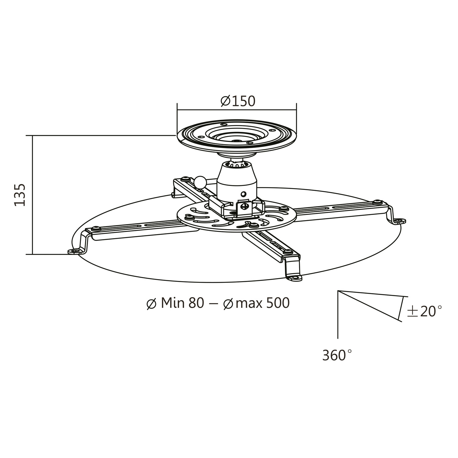 Projektorfäste LogiLink Universal 135 mm