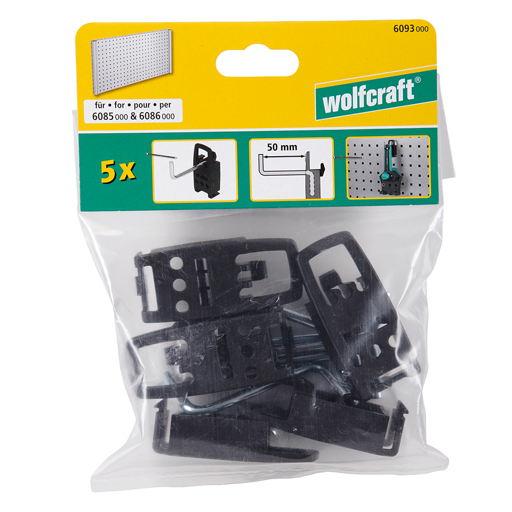 Verktygskrok Wolfcraft Enkel 50mm 5st
