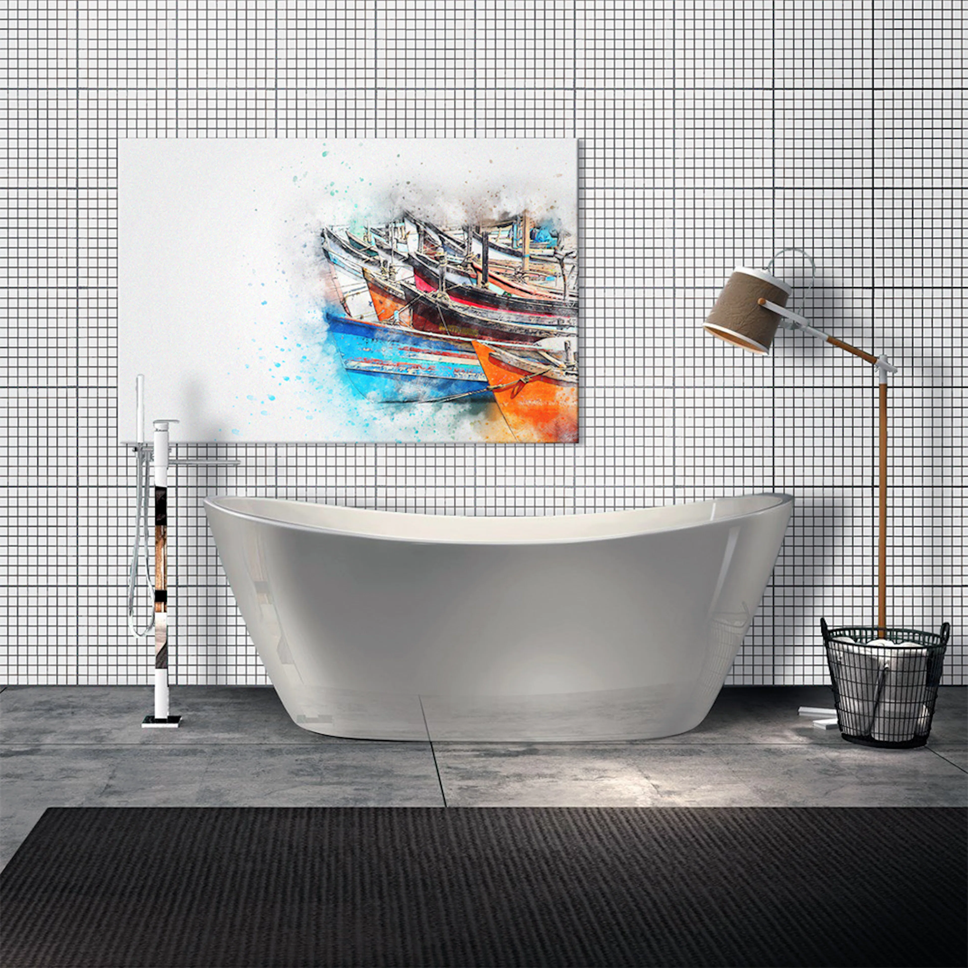 Mosaik Line Vit/Ret Blank 3x3 cm