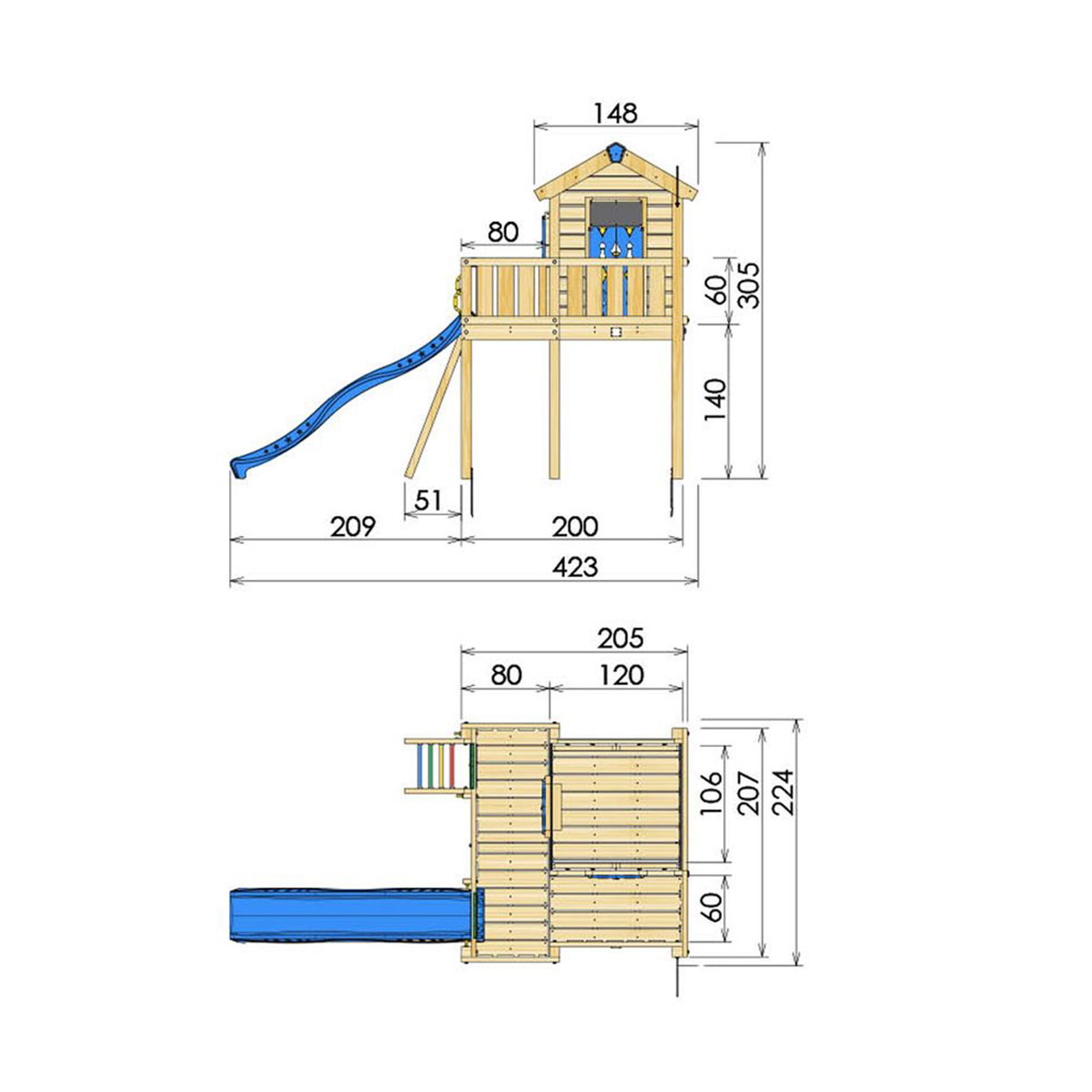 Lektorn Jungle Gym Lekstugetorn XL komplett inkl. rutschkana