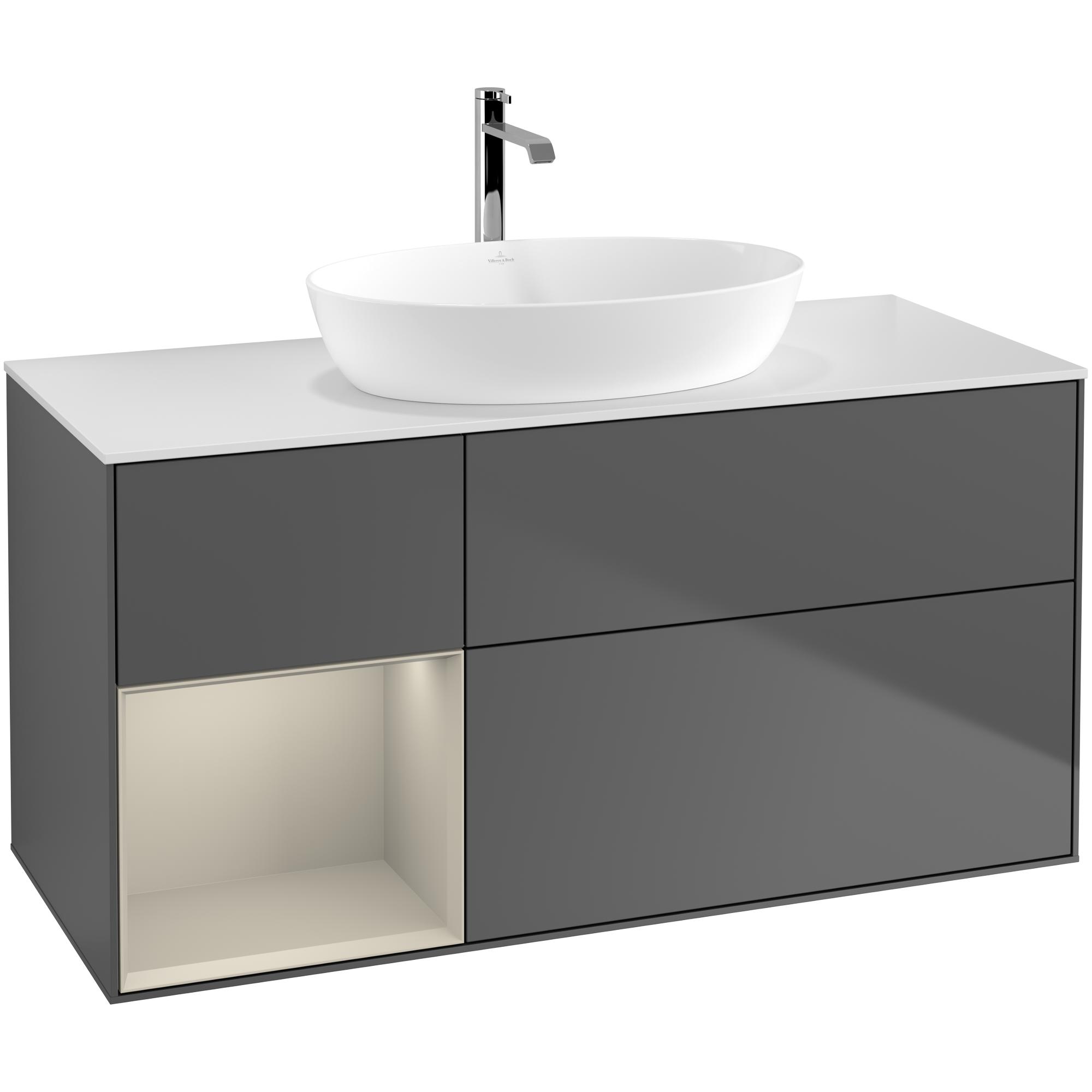 Tvättställsskåp Villeroy & Boch Finion med 3 Lådor Hylla och Bänkskiva för Fristående Tvättställ från Artis & Collaro