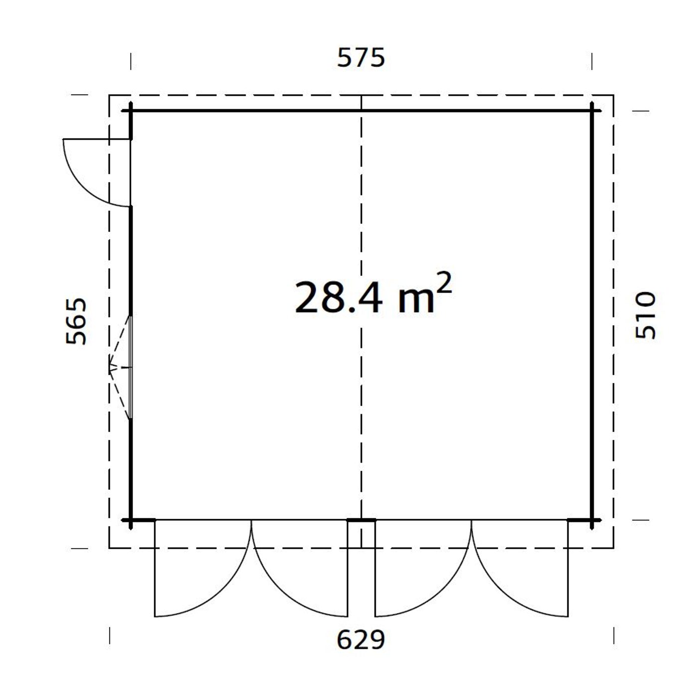 Roger 28,4 m2 w/ wooden gate Obehandlad