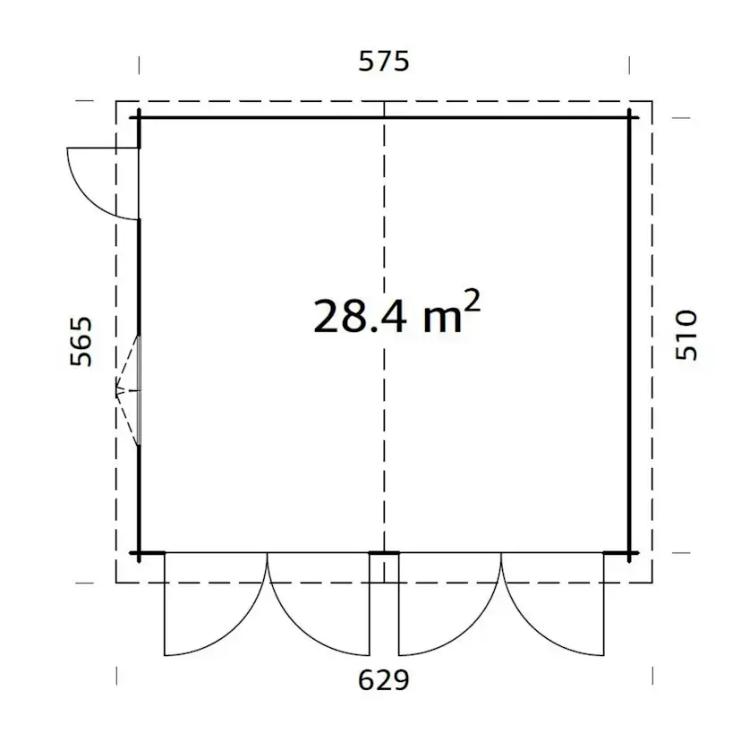 Roger 28,4 m2 w/ wooden gate Obehandlad