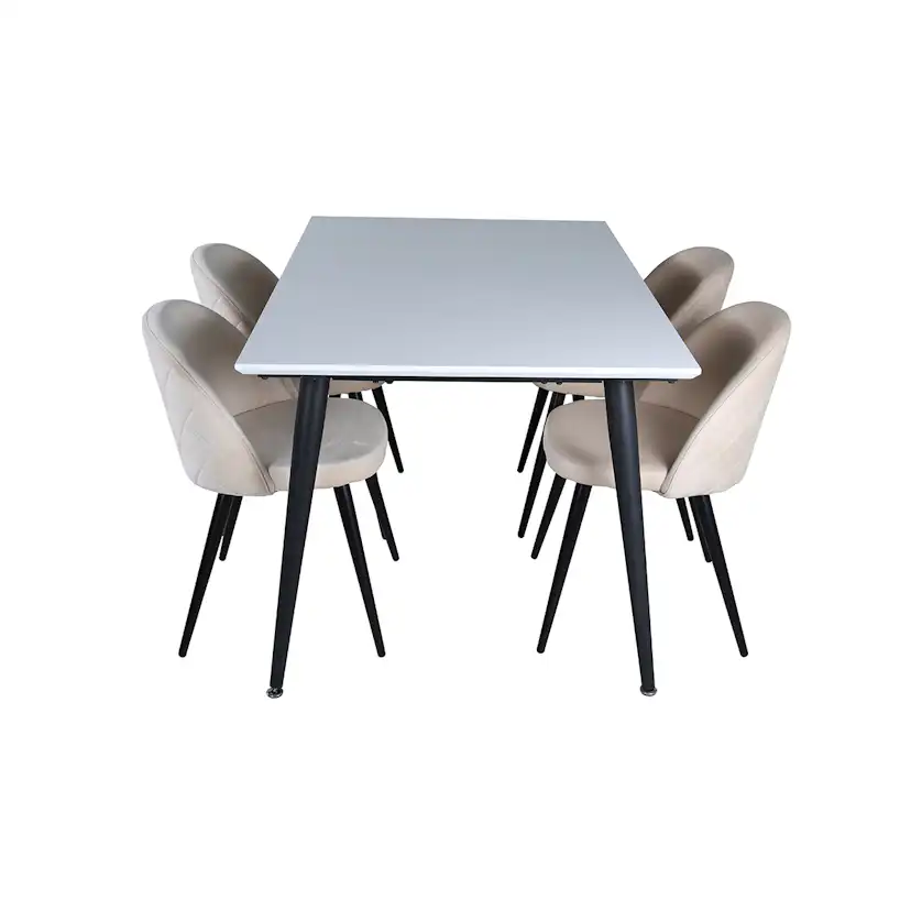 Matgrupp Venture Home Jolie med 4 Valentina Stitcthes Stolar Sammet