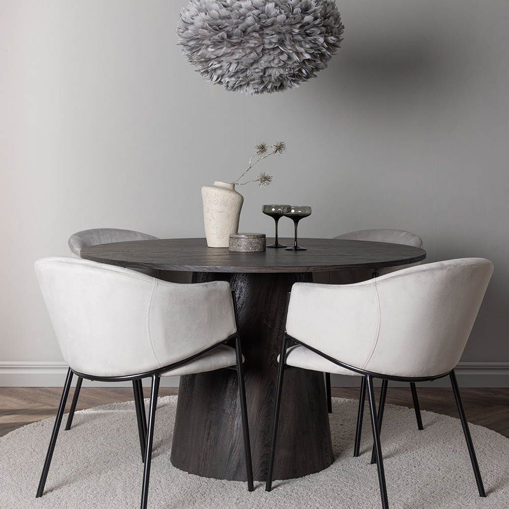 Matgrupp Venture Home Lanzo Ø120 cm med 4 st Evelina stolar