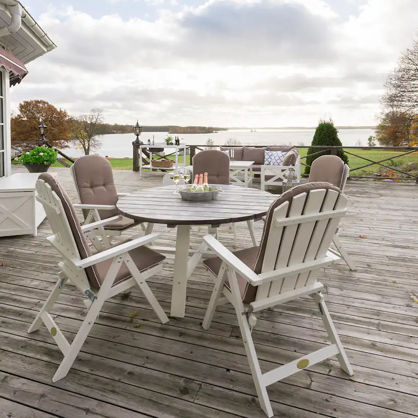Utebord Hillerstorp Shabby Chic Ø 138 cm med Zinkspann