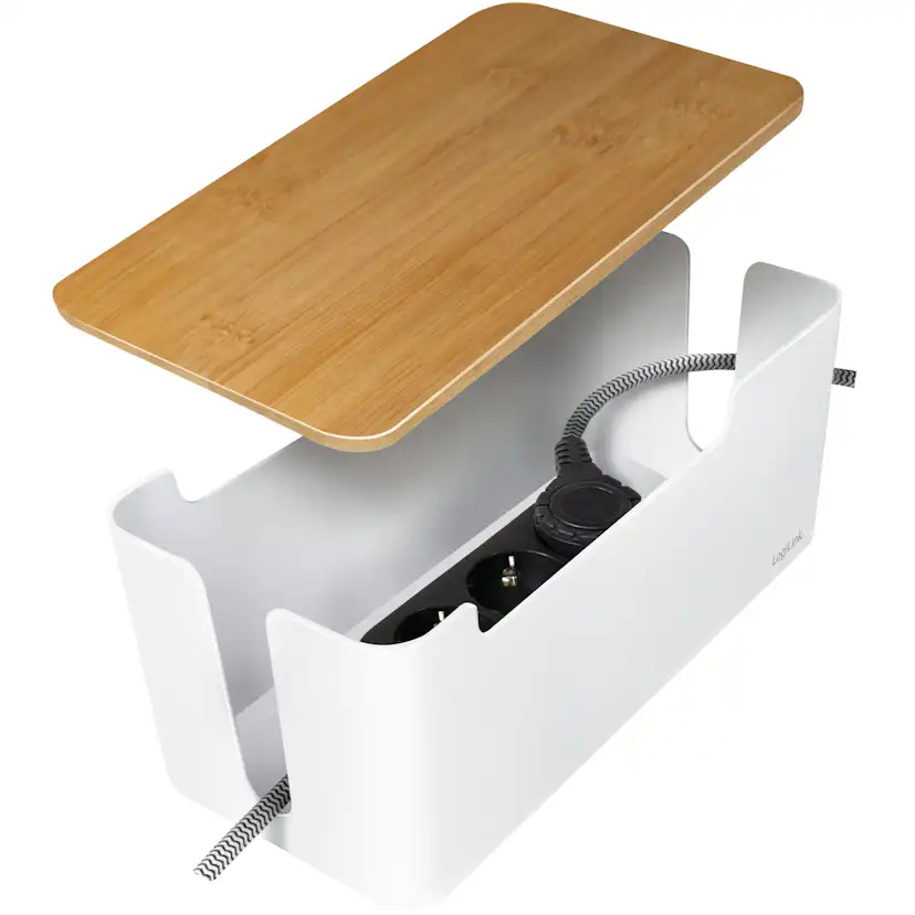 Kabelgömma LogiLink Cable Box Med Bambulock 32x14x13 cm