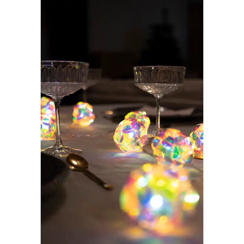 Batteridriven Ljusslinga Gnosjö Konstsmide 10 LED Diamanter m. Timer