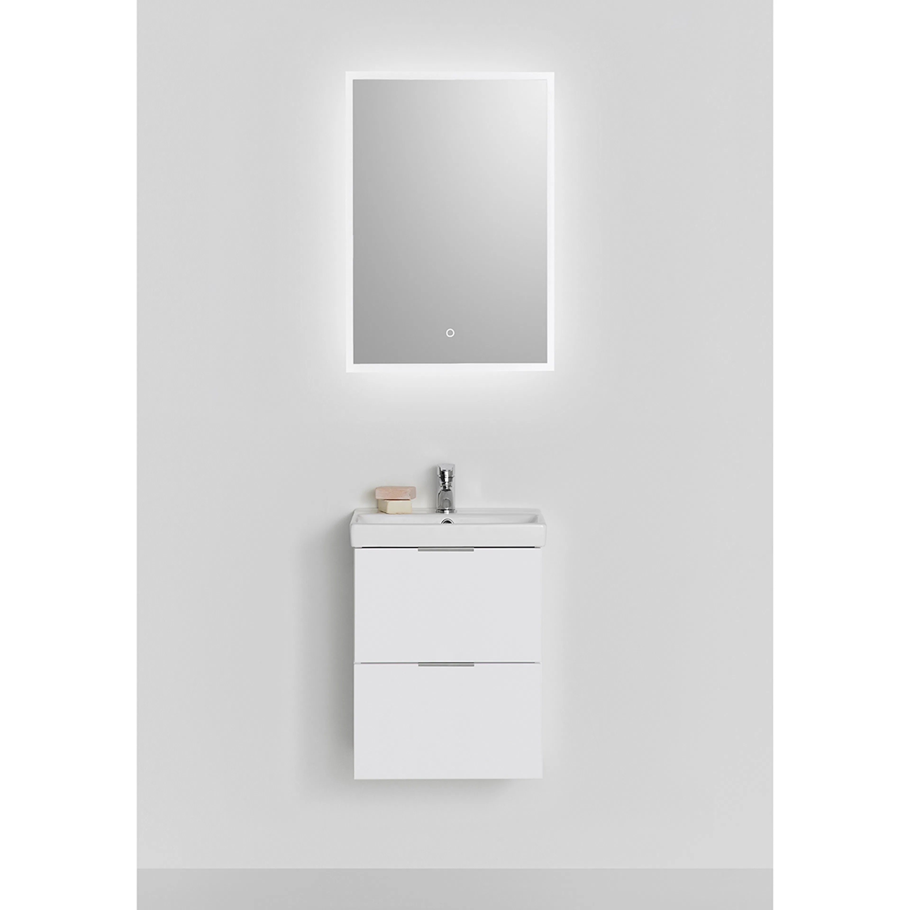 TVÄTTSTÄLLSSKÅP NEAT LÅDOR VIT 420 KOMPLETT MED SPEGEL STORE Vit, Bredd 420mm