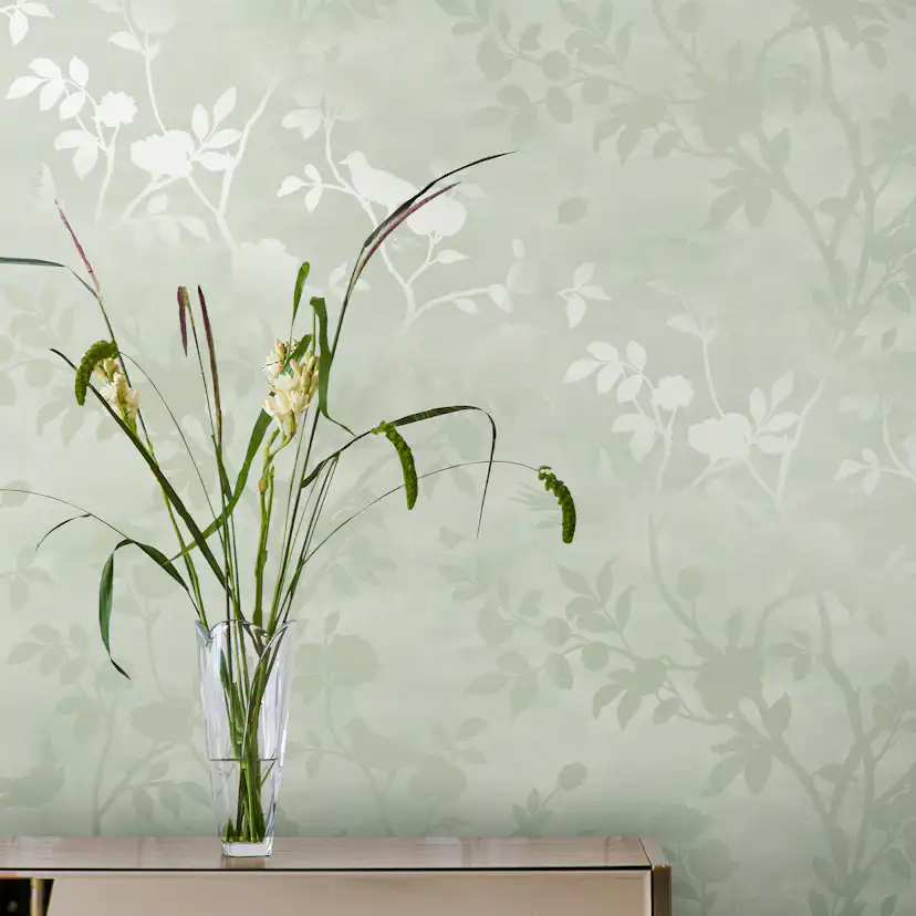 Tapet Laura Ashley Eglantine Silhouette Eau de Nil
