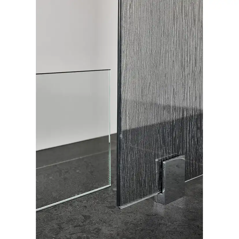 DUSCHVÄGG INFINITY LACE 90 SVART 884x2000, Svart, Lackerad