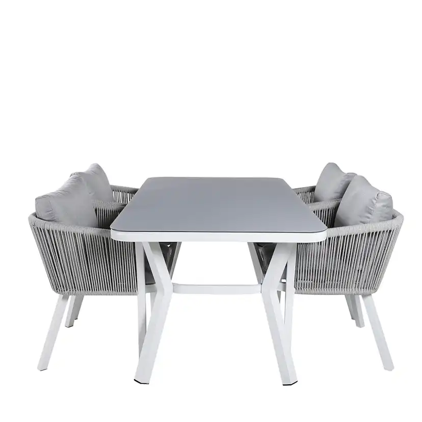 Matgrupp Venture Home Vyn Vit med 4 Vyn Matstolar