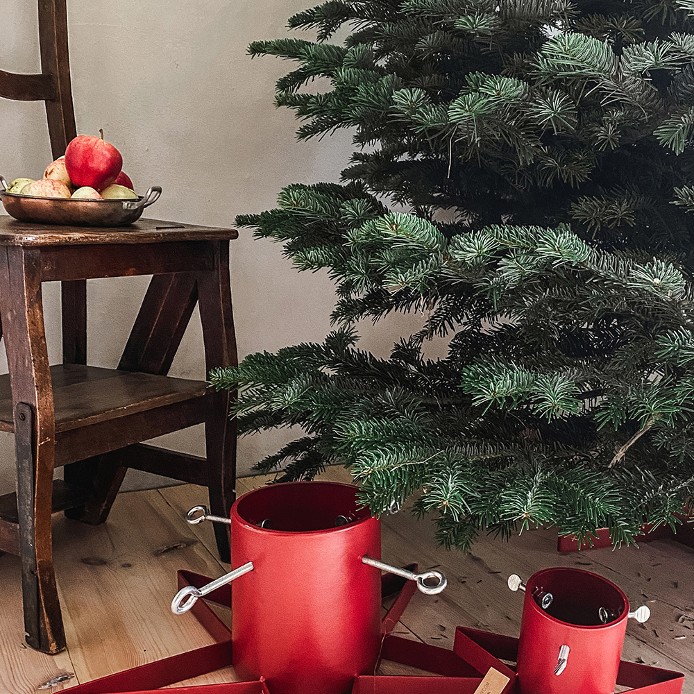 Julgransfot Stand Star - Röd Röd